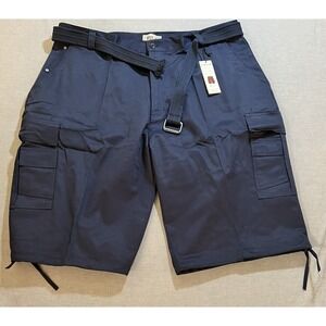 Beyond The Limit Cargo Shorts Mens 44 Blue Pocketed Zip Button Belted Men.‎
